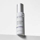 Neova DNA Total Repair facial serum, a best-selling DNA repair enzyme treatment to visibly reduce sun damage and fine lines, in a professional pump bottle