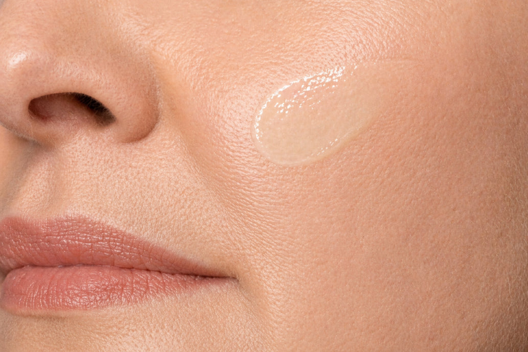 NEOVA Cell Renewal – application: Close-up of cheek showing anti-aging treatment being applied to support cell turnover, reduce fine lines, and improve uneven skin tone.