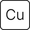 NEOVA Copper Icon - Icon with the chemical symbol “Cu” indicating copper peptide technology for skin repair.