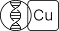 NEOVA DNA CoFactor Icon - Icon with a DNA strand and copper element symbol indicating DNA repair and copper peptide technology.