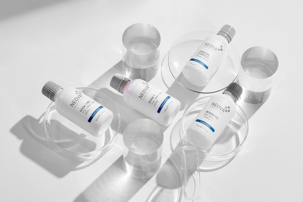 NEOVA Professional Peels Image - Image of clinical peel products representing advanced exfoliation treatments for professionals.