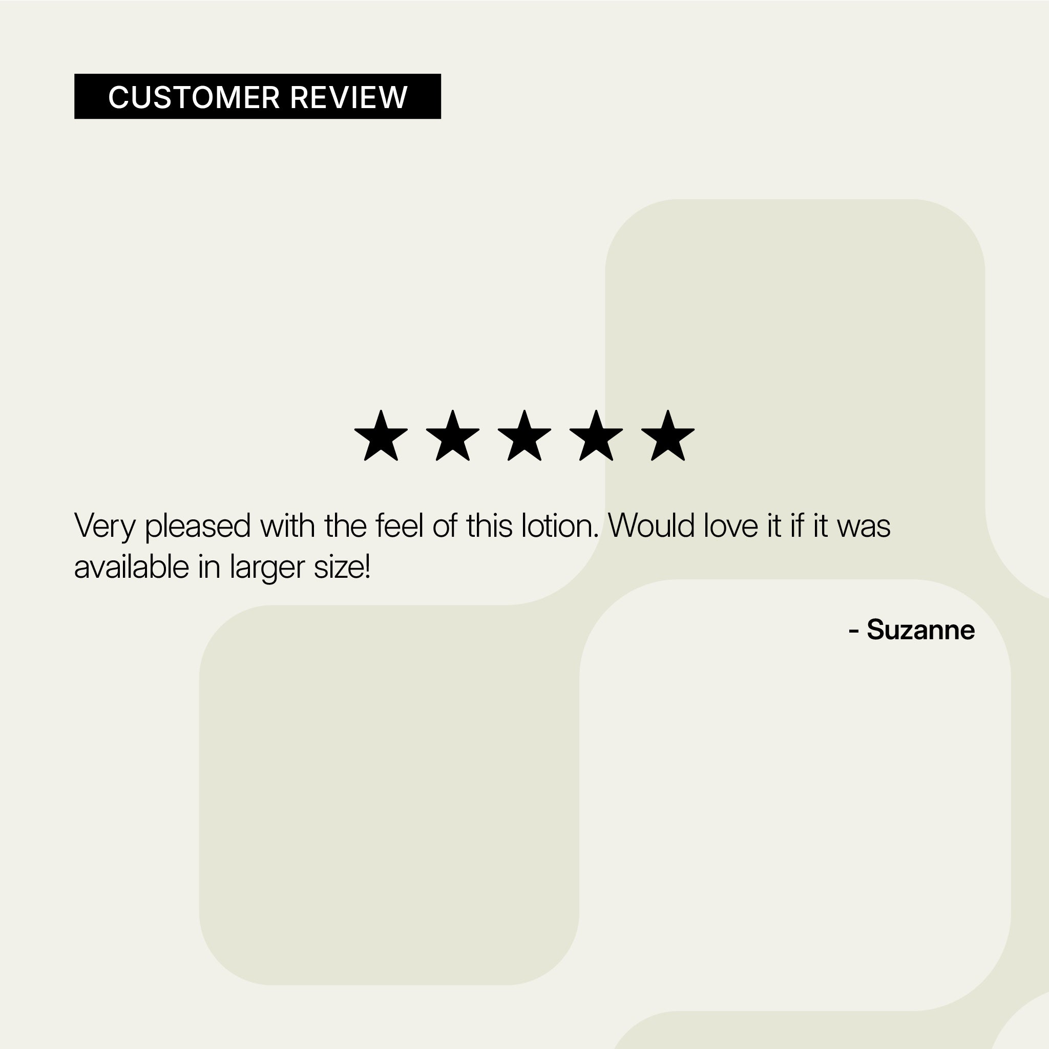 NEOVA Retinol Rapid TX – customer review card: 5-star customer review highlighting improved skin tone, plumpness, and visible results with consistent use.