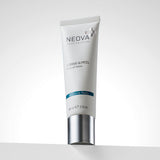 NEOVA Serious Glypeel in a white cylindrical tube. The front label identifies it as a peel-off mask and features a dark blue "At Home Peels" banner. The tube is shown standing upright on its brushed silver screwcap and contains 2.0 oz (60 mL), set against a clean, bright minimalist background.